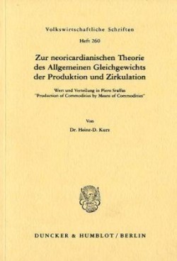 Zur neoricardianischen Theorie des Allgemeinen Gleichgewichts der Produktion und Zirkulation.