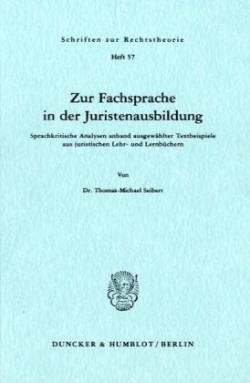 Zur Fachsprache in der Juristenausbildung.