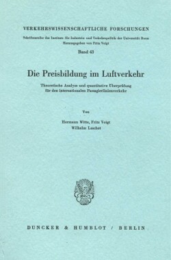 Die Preisbildung im Luftverkehr.