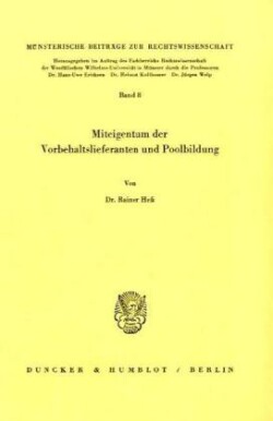 Miteigentum der Vorbehaltslieferanten und Poolbildung.