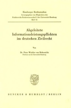 Abgeleitete Informationsleistungspflichten im deutschen Zivilrecht.