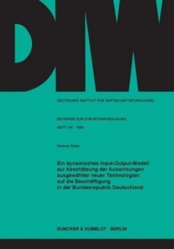 Ein dynamisches Input-Output-Modell zur Abschätzung der Auswirkungen ausgewählter neuer Technologien auf die Beschäftigung in der Bundesrepublik Deutschland.