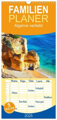 Familienplaner 2025 - Algarve verliebt mit 5 Spalten (Wandkalender, 21 x 45 cm) CALVENDO