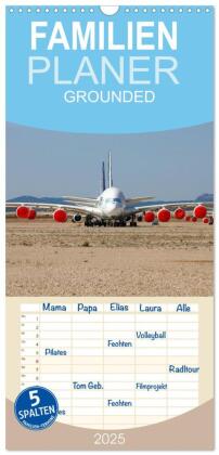 Familienplaner 2025 - GROUNDED mit 5 Spalten (Wandkalender, 21 x 45 cm) CALVENDO