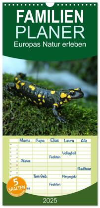 Familienplaner 2025 - Europas Natur erleben mit 5 Spalten (Wandkalender, 21 x 45 cm) CALVENDO