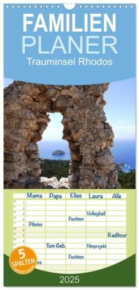 Familienplaner 2025 - Trauminsel Rhodos mit 5 Spalten (Wandkalender, 21 x 45 cm) CALVENDO