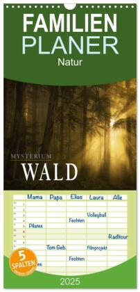 Familienplaner 2025 - Mysterium Wald mit 5 Spalten (Wandkalender, 21 x 45 cm) CALVENDO