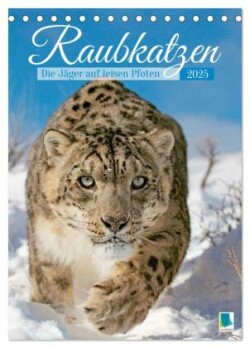 Raubkatzen: Die Jäger auf leisen Pfoten (Tischkalender 2025 DIN A5 hoch), CALVENDO Monatskalender