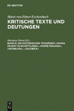 historischen Tragödien Maria Stuart in Schottland, Marie Roland, Richelieu, Jacobäa