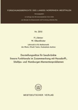 Darstellungssätze für beschränkte lineare Funktionale im Zusammenhang mit Hausdorff-, Stieltjes- und Hamburger-Momentenproblemen