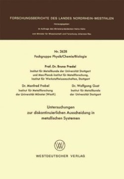 Untersuchungen zur diskontinuierlichen Ausscheidung in metallischen Systemen