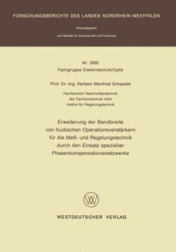 Erweiterung der Bandbreite von fluidischen Operationsverstärkern für die Meß- und Regelungstechnik durch den Einsatz spezieller Phasenkompensationsnetzwerke