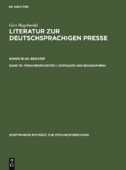 Personenregister ( Verfasser Und Biographien)