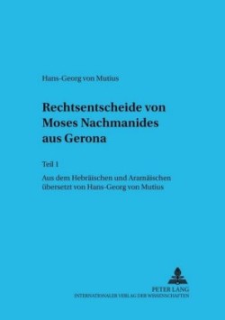 Rechtsentscheide Von Moses Nachmanides Aus Gerona