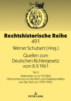 Quellen zum Deutschen Richtergesetz vom 8.9.1961