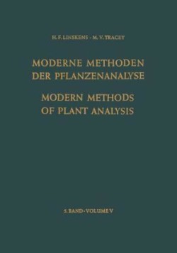 Modern Methods of Plant Analysis / Moderne Methoden der Pflanzenanalyse