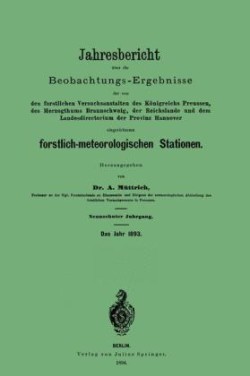 Jahresbericht über die Beobachtungs - Ergebnisse