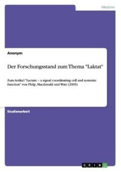 Der Forschungsstand zum Thema "Laktat"