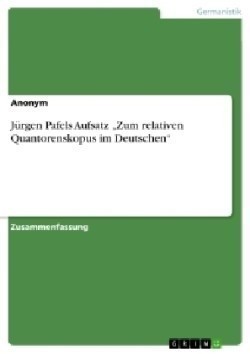 Jürgen Pafels Aufsatz "Zum relativen Quantorenskopus im Deutschen"