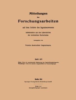 Mitteilungen über Forschungsarbeiten auf dem Gebiete des Ingenieurwesens