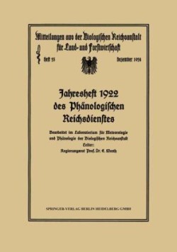 Jahresheft 1922 des Phänologischen Reichsdienstes