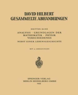 Dritter Band: Analysis · Grundlagen der Mathematik · Physik Verschiedenes