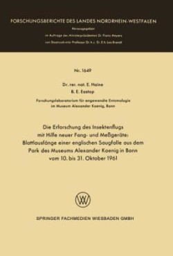 Die Erforschung des Insektenflugs mit Hilfe neuer Fang- und Messgeräte: Blattlausfänge einer englischen Saugfalle aus dem Park des Museums Alexander Koenig in Bonn vom 10. bis 31. Oktober 1961