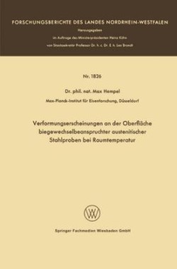 Verformungserscheinungen an der Oberfläche biegewechselbeanspruchter austenitischer Stahlproben bei Raumtemperatur