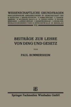 Beiträge zur Lehre von Ding und Gesetz