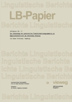 Zur Anwendung der generativen Transformationsgrammatik im Englischunterricht an deutschen Schulen