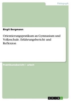 Orientierungspratikum an Gymnasium und Volksschule. Erfahrungsbericht und Reflexion