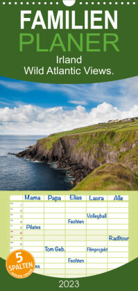 Familienplaner Irland. Wild Atlantic Views. (Wandkalender 2023 , 21 cm x 45 cm, hoch)
