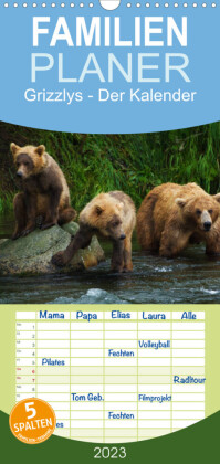 Familienplaner Grizzlys - Der Kalender (Wandkalender 2023 , 21 cm x 45 cm, hoch)