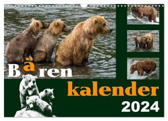 Bärenkalender (Wandkalender 2024 DIN A3 quer), CALVENDO Monatskalender