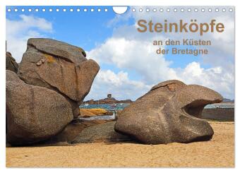 Steinköpfe an den Küsten der Bretagne (Wandkalender 2024 DIN A4 quer), CALVENDO Monatskalender
