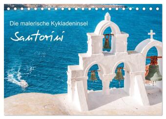 Santorini - Die malerische Kykladeninsel (Tischkalender 2024 DIN A5 quer), CALVENDO Monatskalender
