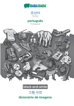 Korean (in Hangul script) - português, visual dictionary, BW