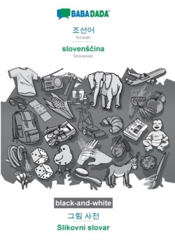 Korean (in Hangul script) - slovensčina, visual dictionary, BW