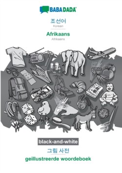 Korean (in Hangul script) - Afrikaans, visual dictionary, BW