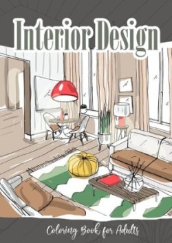 Interior Coloring Book for Adults Interior design Coloring Book Living Spaces furniture Coloring home design A4