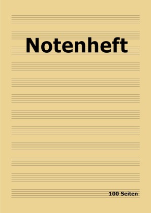 Notenheft: DIN A4 Notenlinienheft | 100 Seiten mit 12 Notenzeilen / Systeme pro Blatt | Papier 90g/m² | Musikheft mit Notenlinien