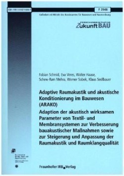 Adaptive Raumakustik und akustische Konditionierung im Bauwesen (ARAKO). Adaption der akustisch wirksamen Parameter von Textil- und Membransystemen zur Verbesserung bauakustischer Maßnahmen sowie zur Steigerung und Anpassung der Raumakustik und Raumklangq