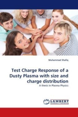 Test Charge Response of a Dusty Plasma with Size and Charge Distribution