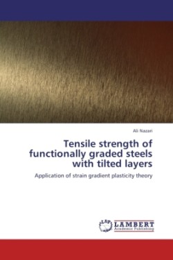 Tensile strength of functionally graded steels with tilted layers