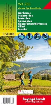 Worthersee - Ossiacher See - Faaker See - Karawanken - Klagenfurt am Worthersee - Villach - Jesenice Hiking + Leisure Map 1:50 000