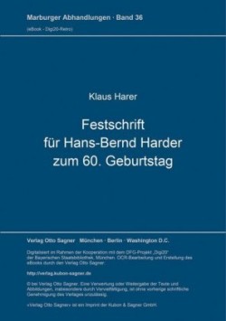 Festschrift Fuer Hans-Bernd Harder Zum 60. Geburtstag