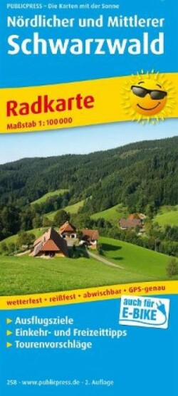 Northern and central Black Forest, cycling map 1:100,000