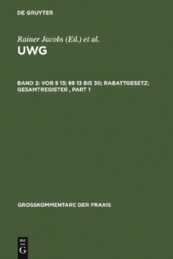 Vor § 13; §§ 13 bis 30; Rabattgesetz; Gesamtregister