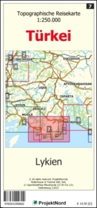 Lykien - Topographische Reisekarte 1:250.000 Türkei (Blatt 7)