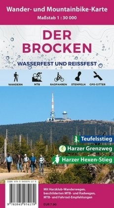 Der Brocken, Wander- und Mountainbike-Karte